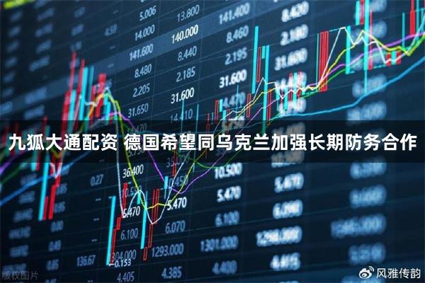 九狐大通配资 德国希望同乌克兰加强长期防务合作